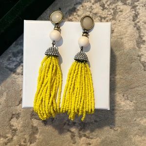 BaubleBar yellow fringe earrings